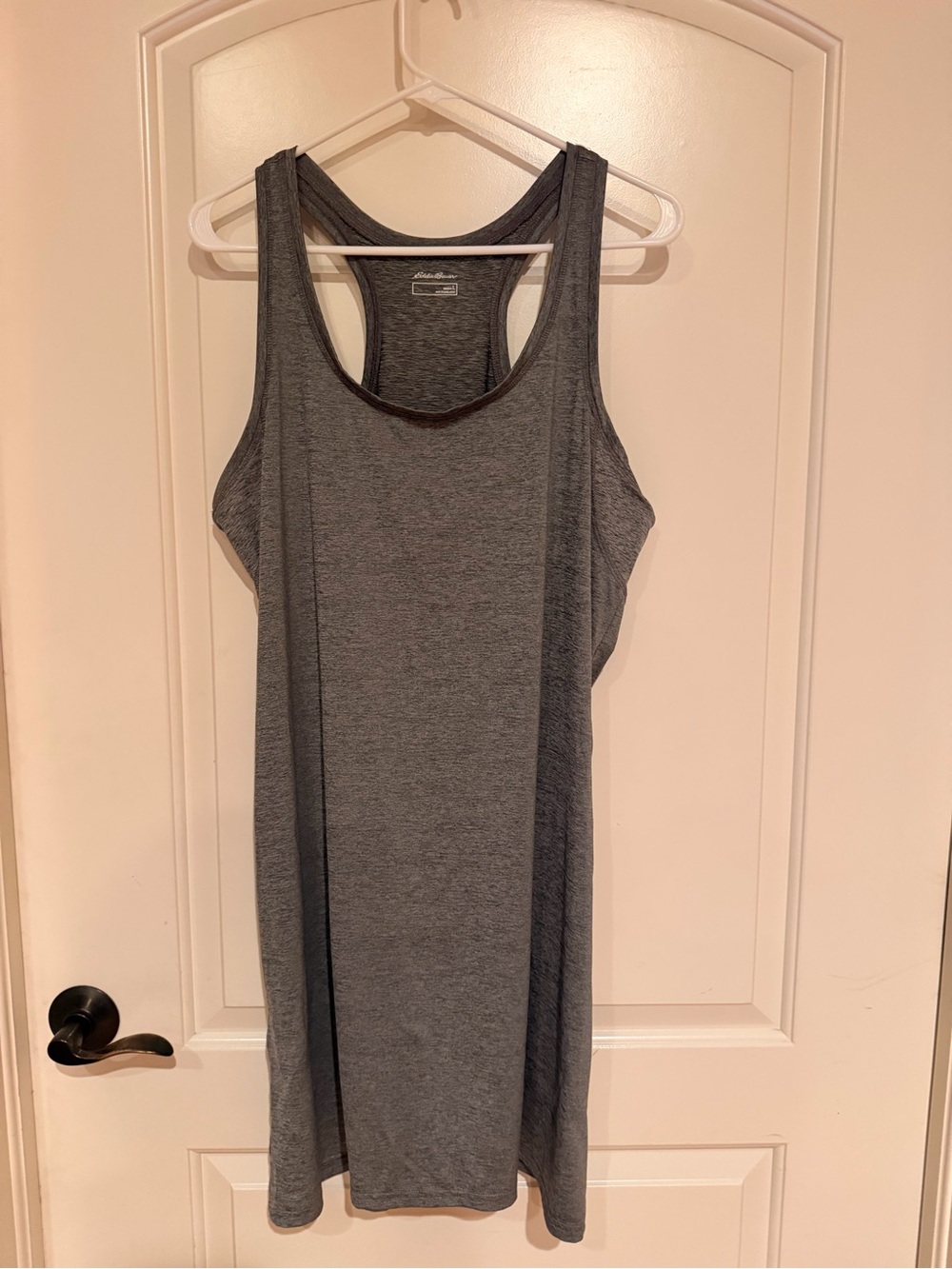 Eddie Bauer Racer Back Tank Dress Gray Colored Size Large Polyester/Spandex NWOT
